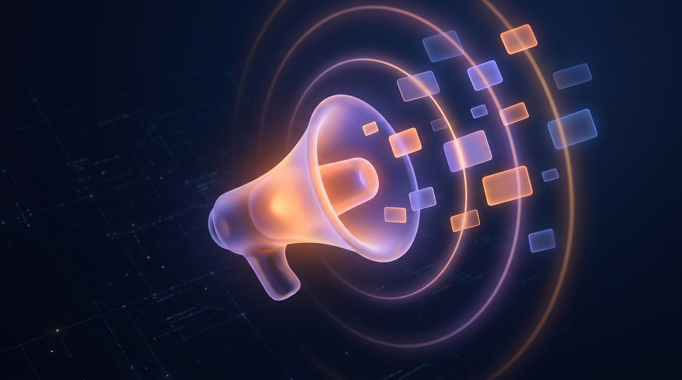 Abstract illustration representing AI-generated marketing content