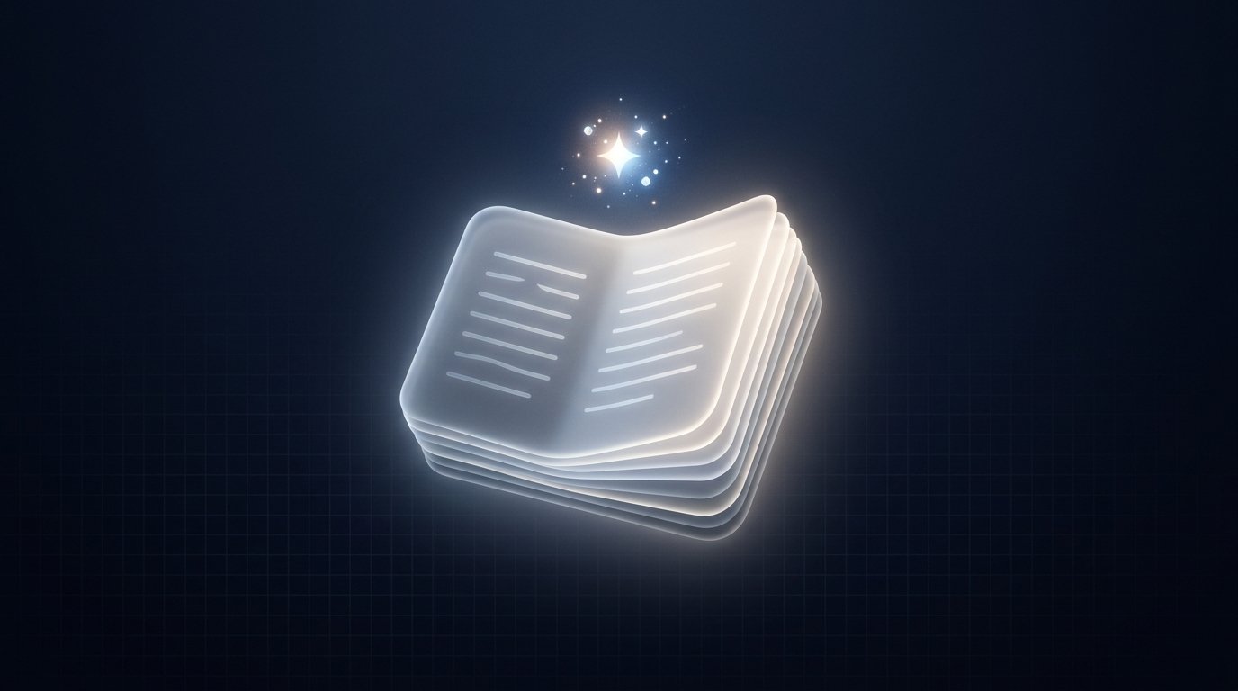 Abstract illustration representing AI features inside a notes and workspace app